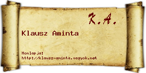 Klausz Aminta névjegykártya